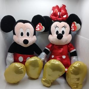 Mickey and Minnie 12 inch Beanie Buddies NEW